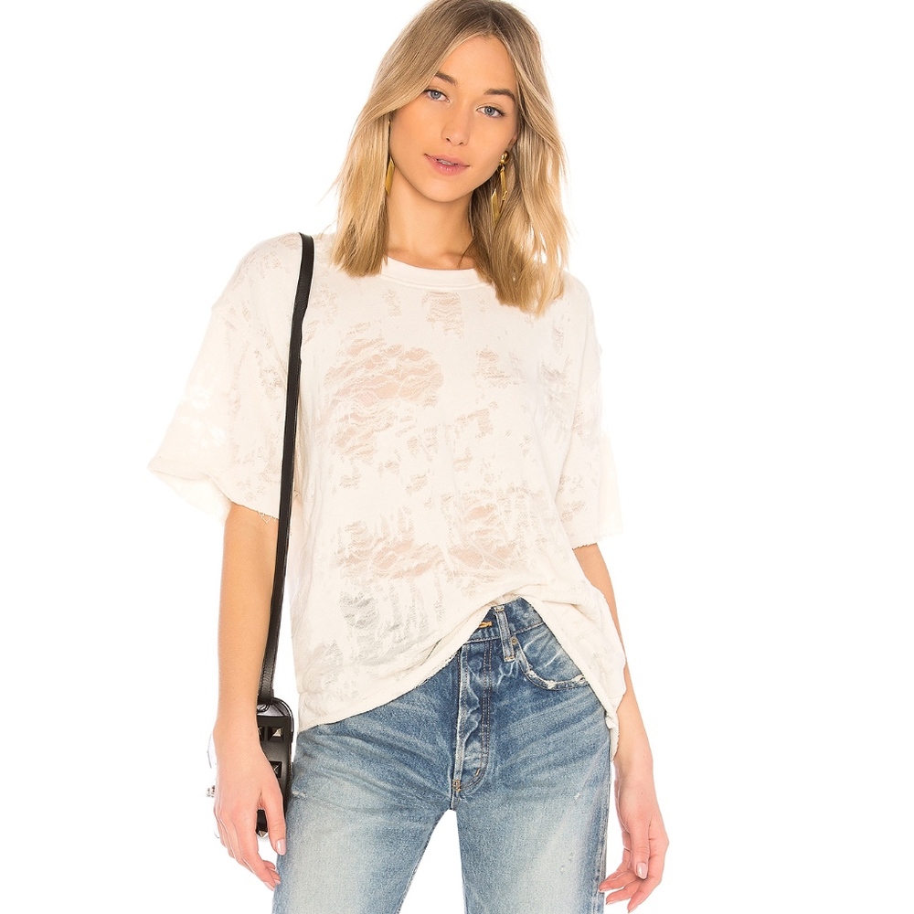 IRO Silambu Off-White / Ivory Distressed T-shirt S